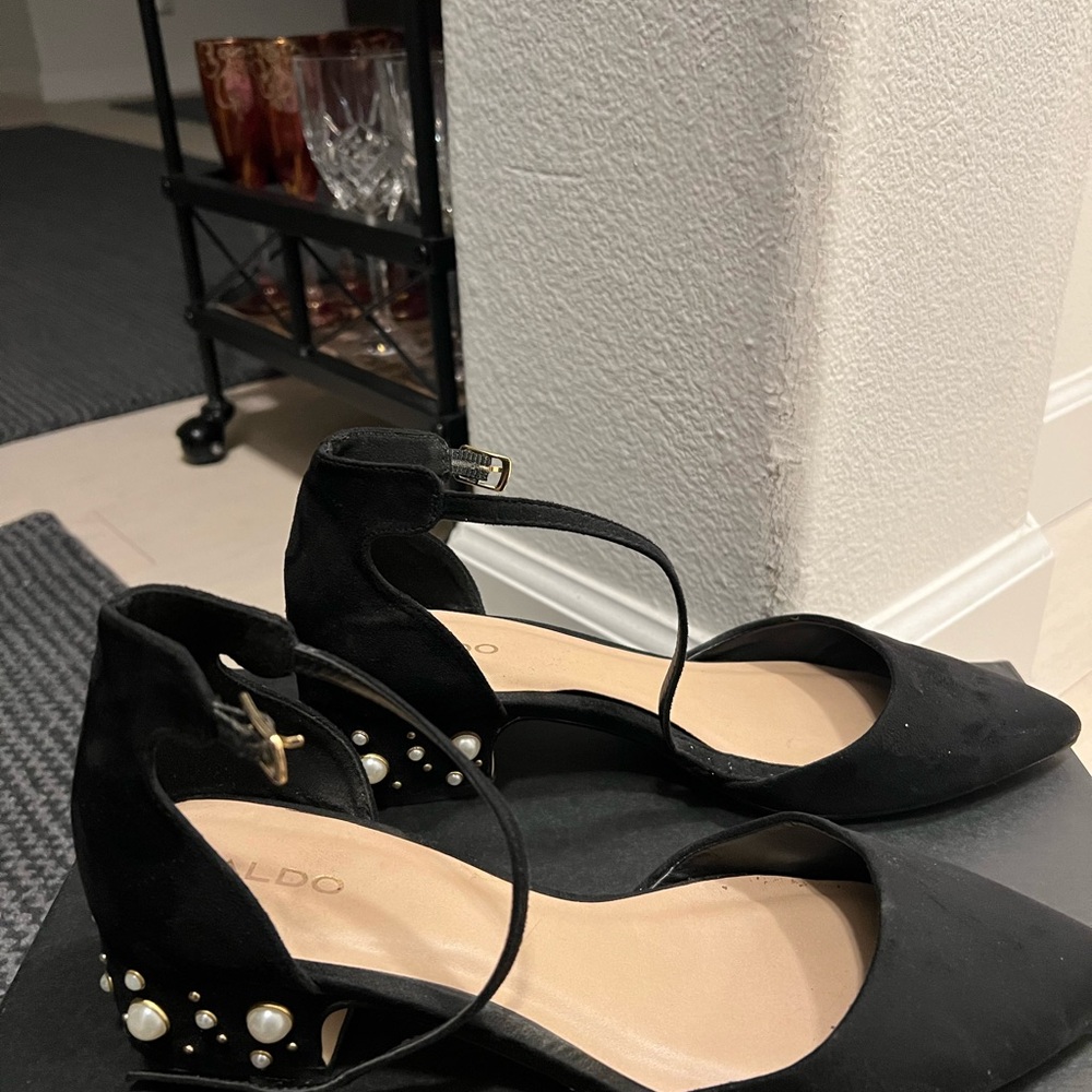 Aldo Black Women's Shoes with Pearl Detailing